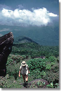 Nearing rhe summit an a rare fine day