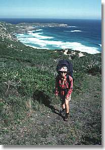 Track along southern coastline.